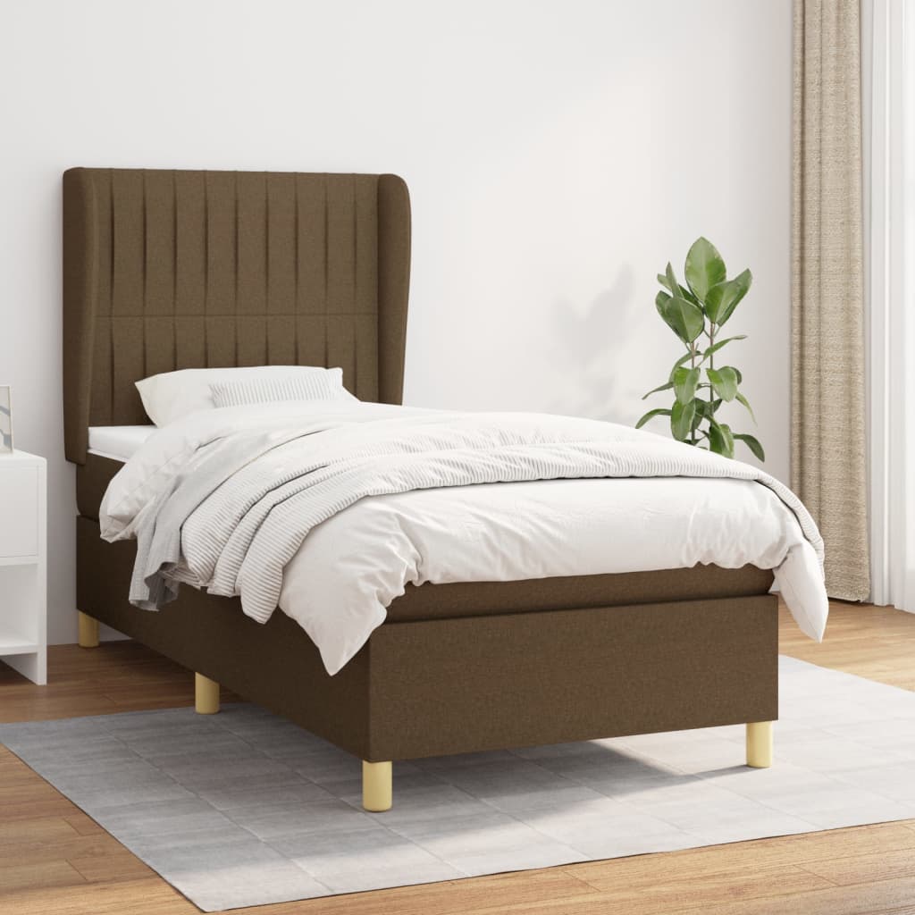 vidaXL Boxspring met matras stof donkergrijs 80x200 cm