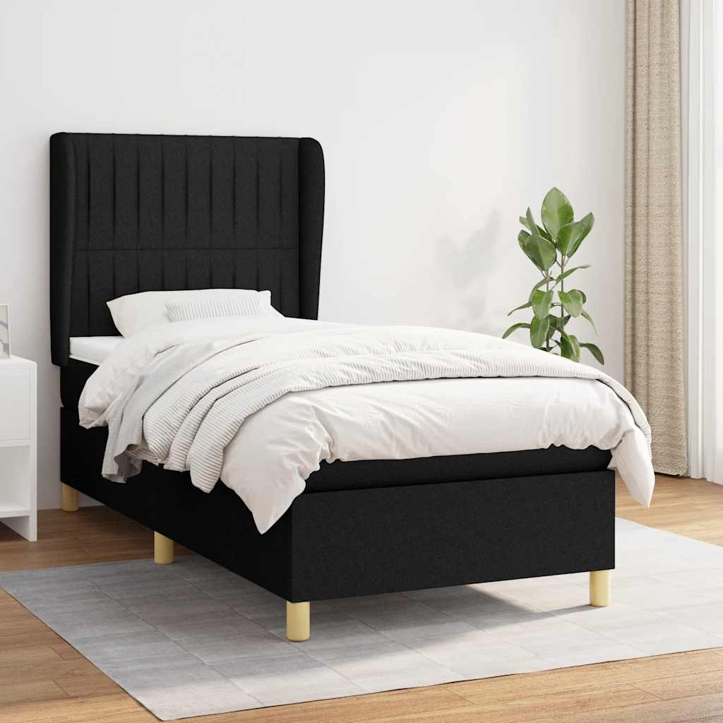 vidaXL Boxspring met matras stof donkergrijs 80x200 cm