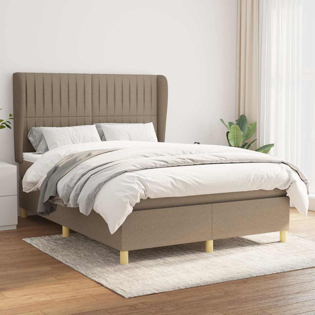 vidaXL Boxspring met matras stof donkergrijs 80x200 cm