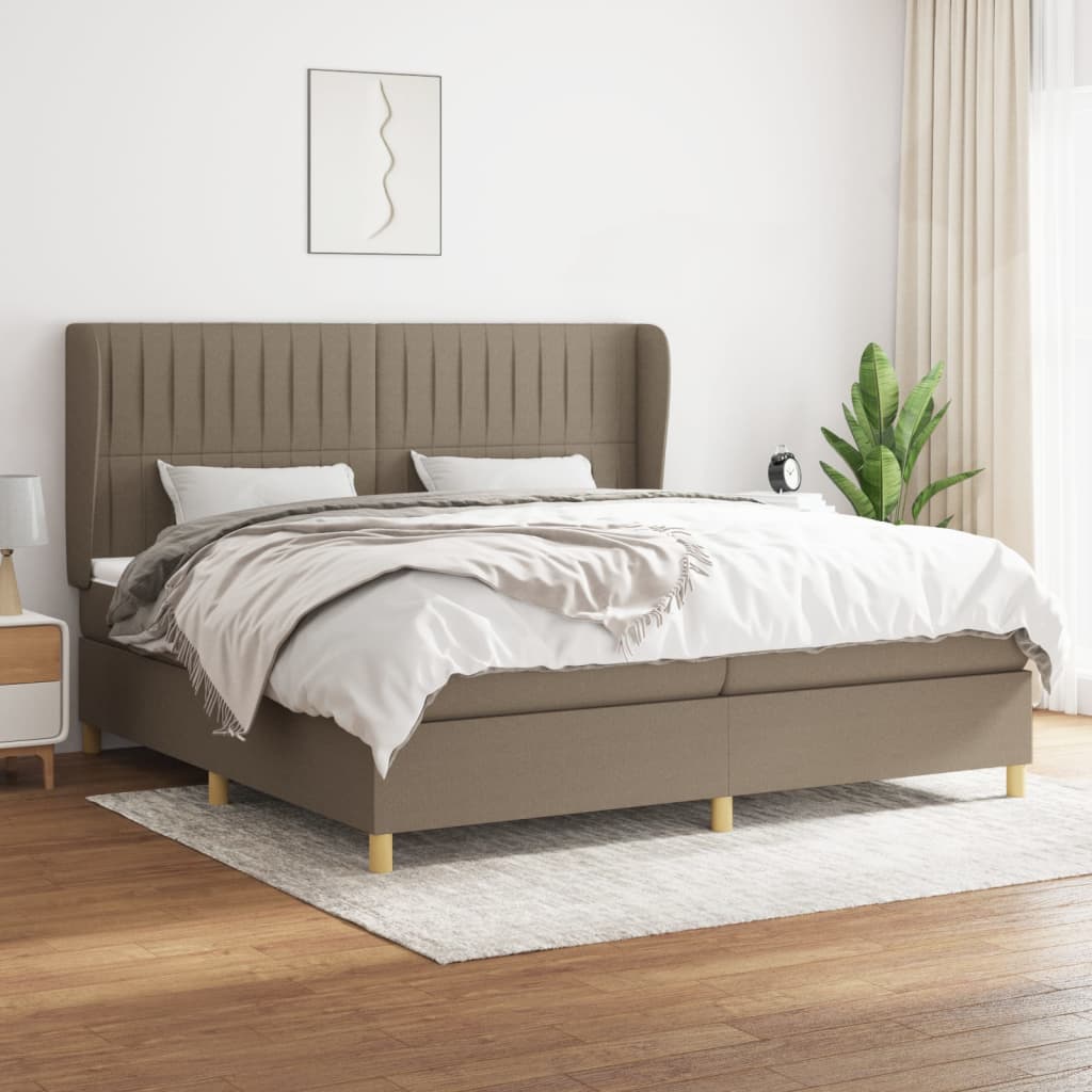 vidaXL Boxspring met matras stof donkergrijs 80x200 cm