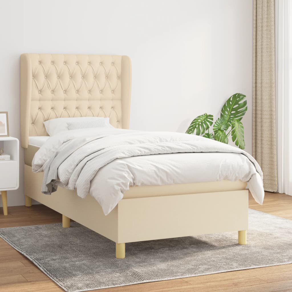 vidaXL Boxspring met matras stof donkergrijs 80x200 cm