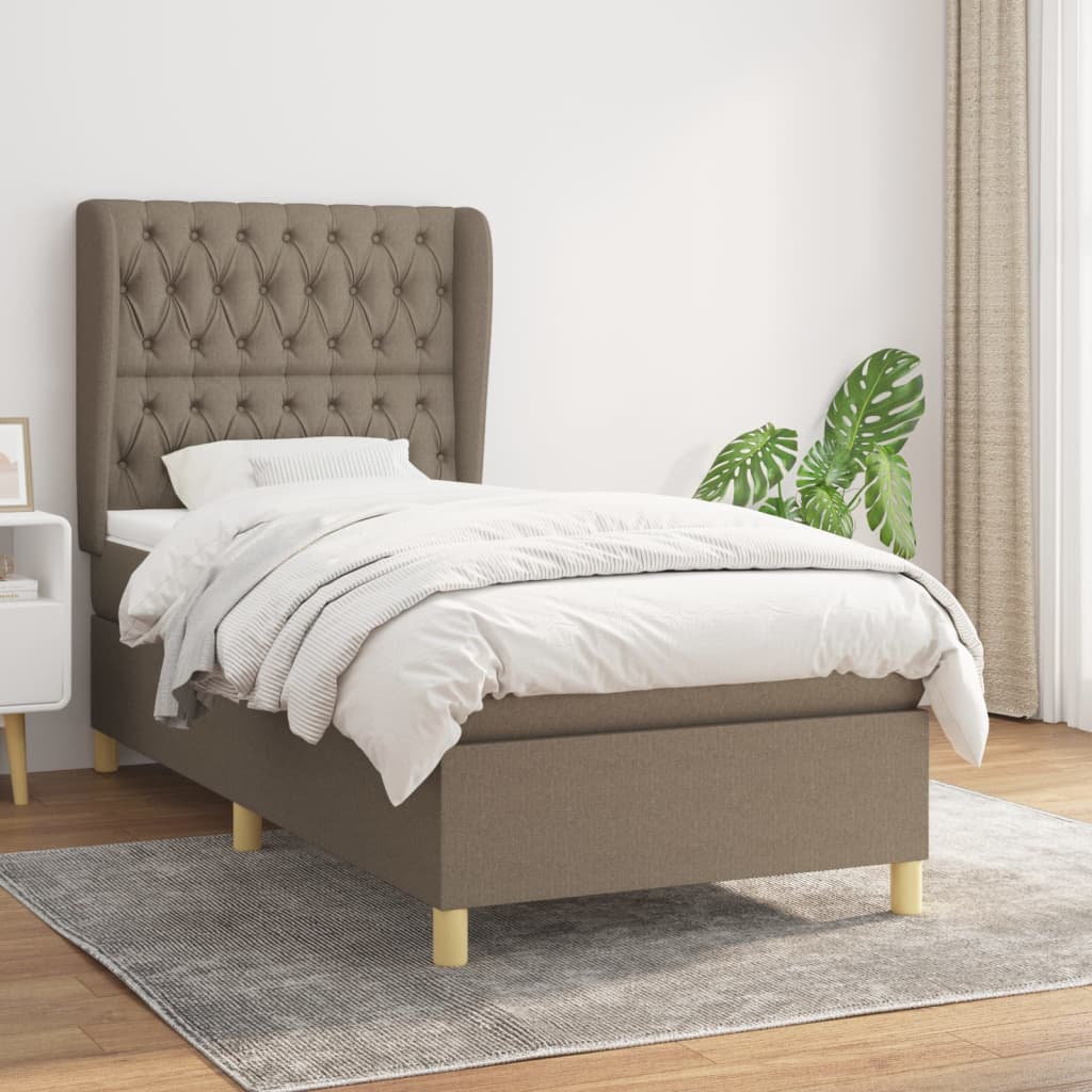 vidaXL Boxspring met matras stof donkergrijs 80x200 cm