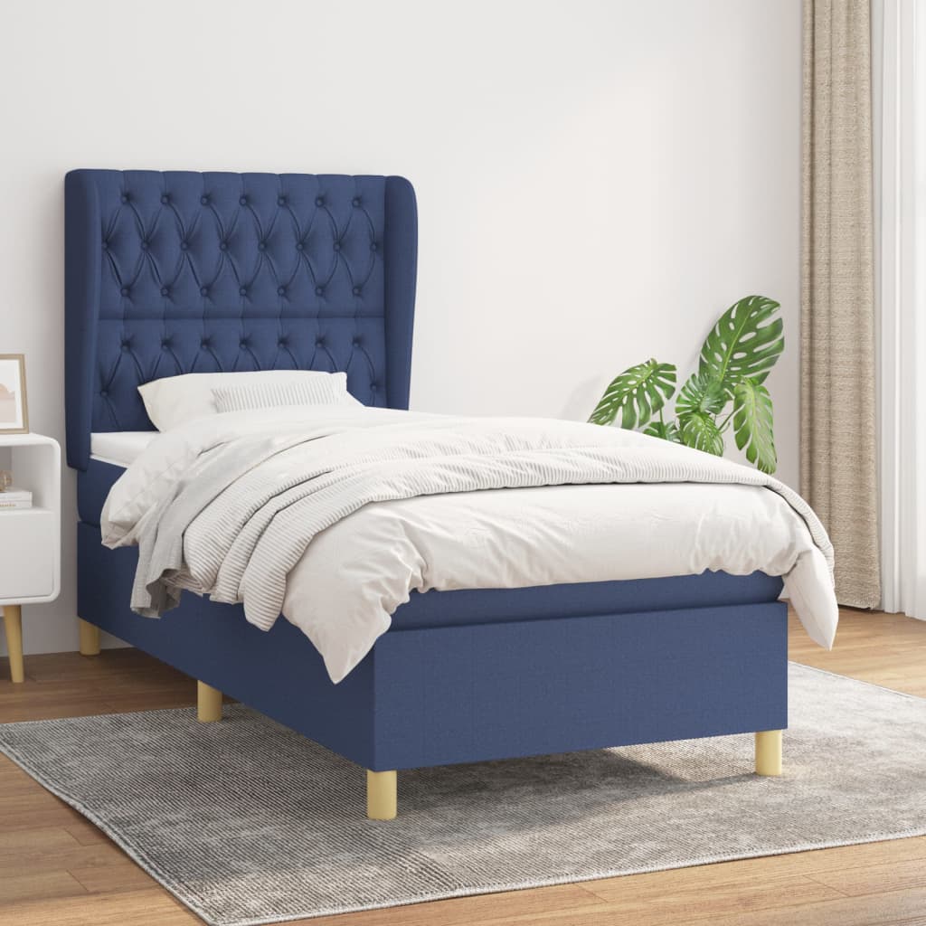 vidaXL Boxspring met matras stof donkergrijs 80x200 cm