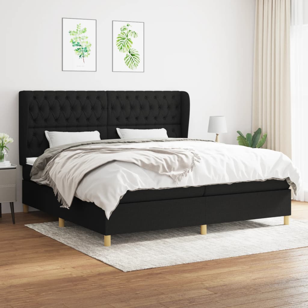 vidaXL Boxspring met matras stof donkergrijs 80x200 cm