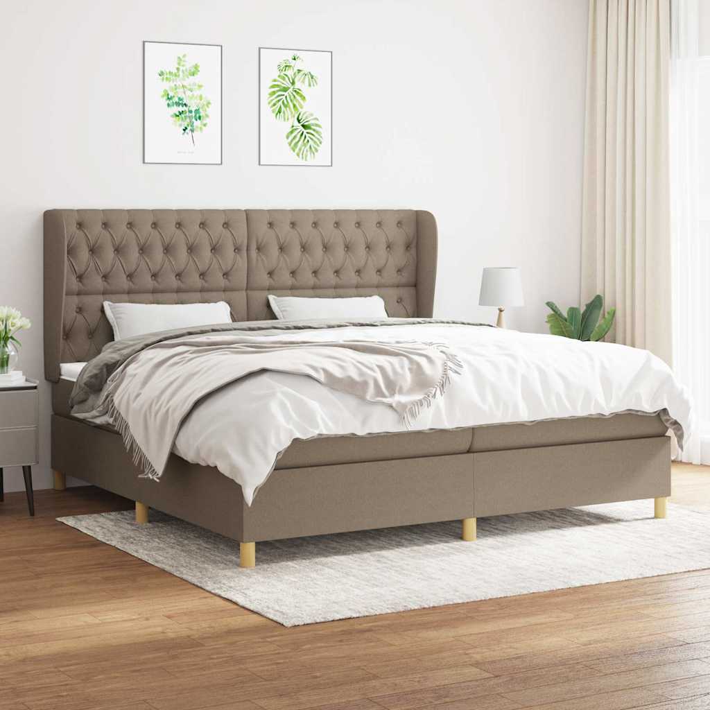 vidaXL Boxspring met matras stof donkergrijs 80x200 cm