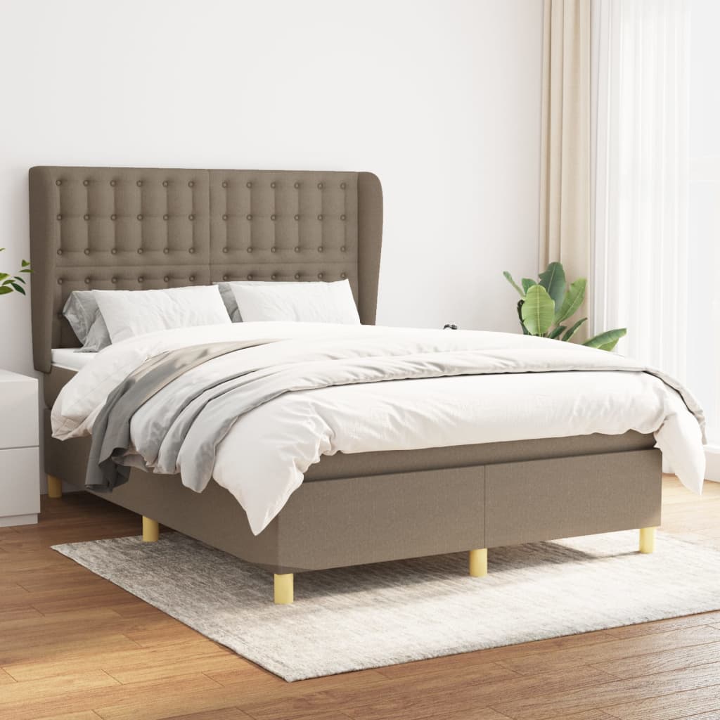 vidaXL Boxspring met matras stof donkergrijs 80x200 cm