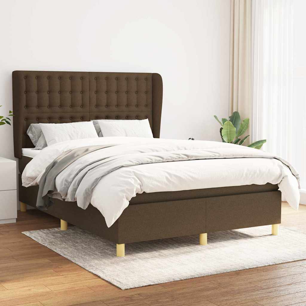 vidaXL Boxspring met matras stof donkergrijs 80x200 cm