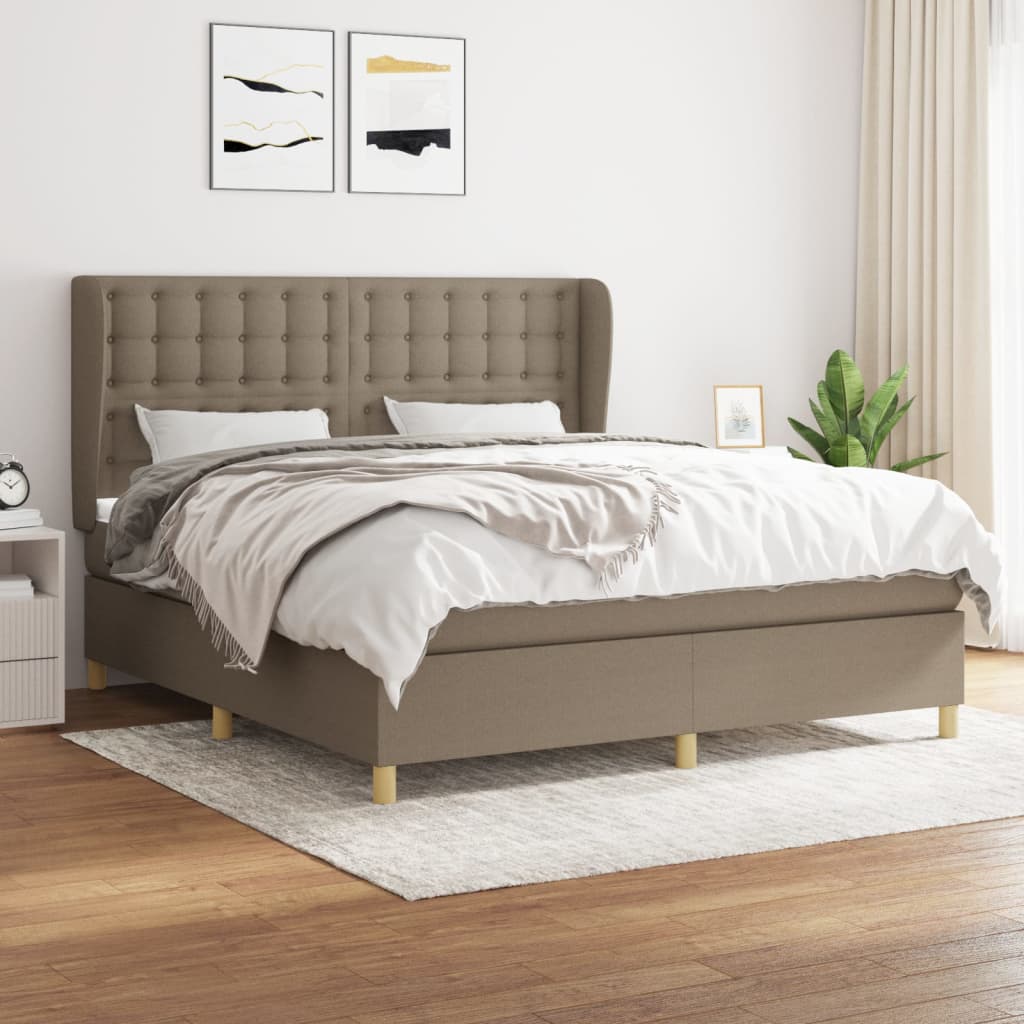 vidaXL Boxspring met matras stof donkergrijs 80x200 cm