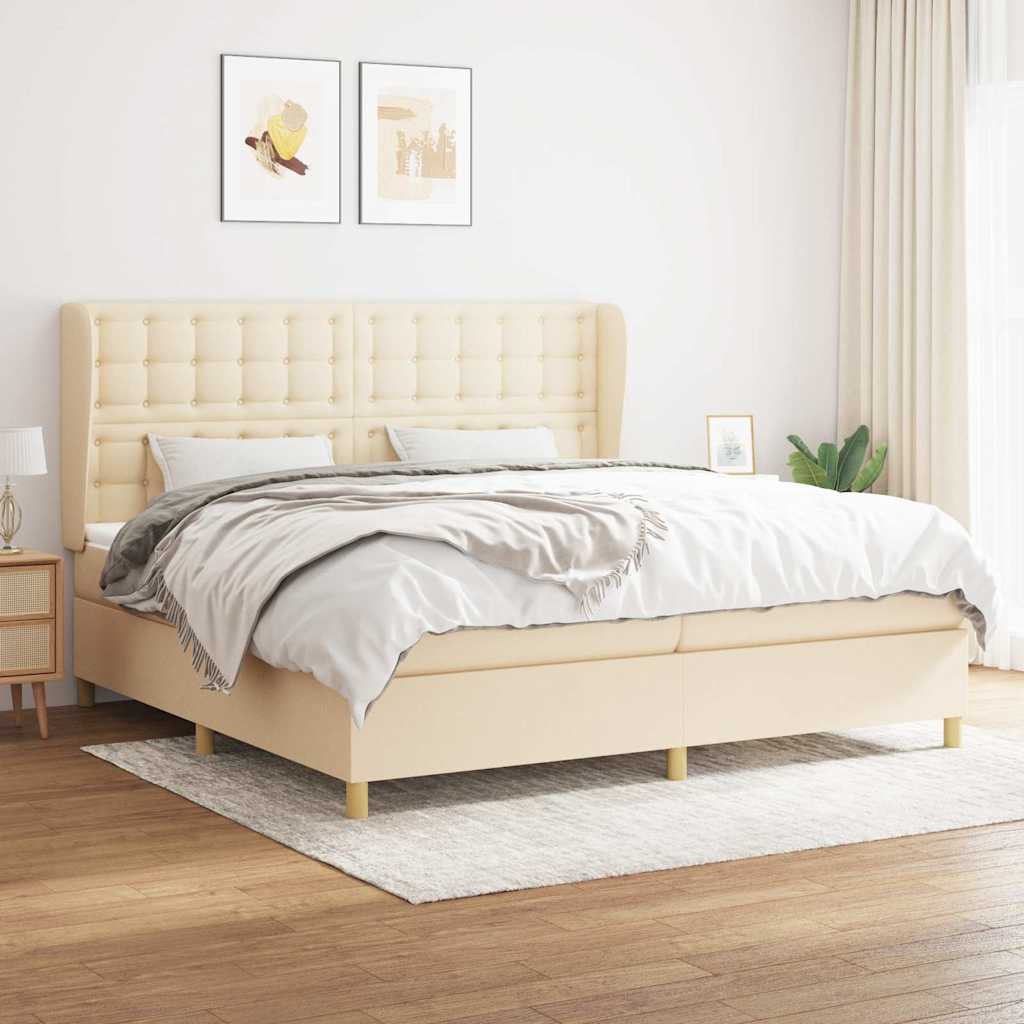vidaXL Boxspring met matras stof donkergrijs 80x200 cm