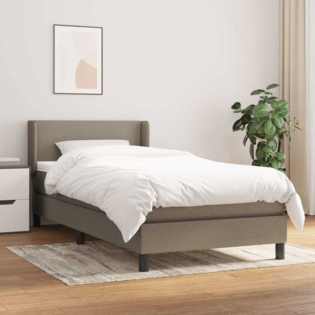 vidaXL Boxspring met matras stof donkerbruin 200x200 cm