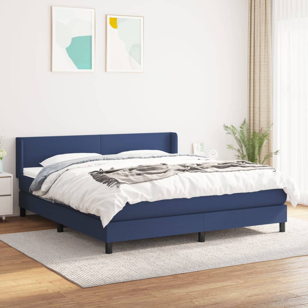 vidaXL Boxspring met matras stof donkerbruin 200x200 cm