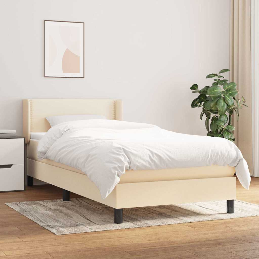 vidaXL Boxspring met matras stof donkerbruin 200x200 cm