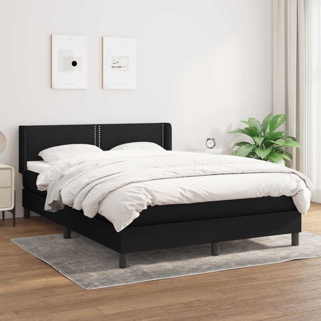 vidaXL Boxspring met matras stof donkerbruin 200x200 cm