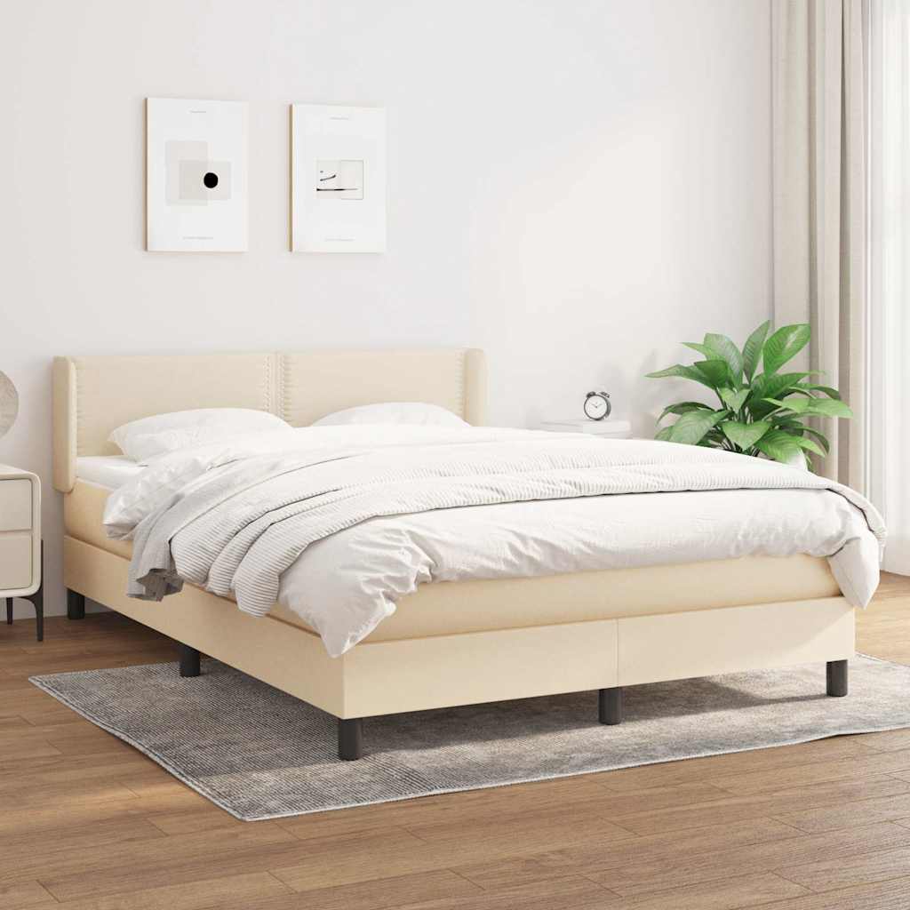 vidaXL Boxspring met matras stof donkerbruin 200x200 cm
