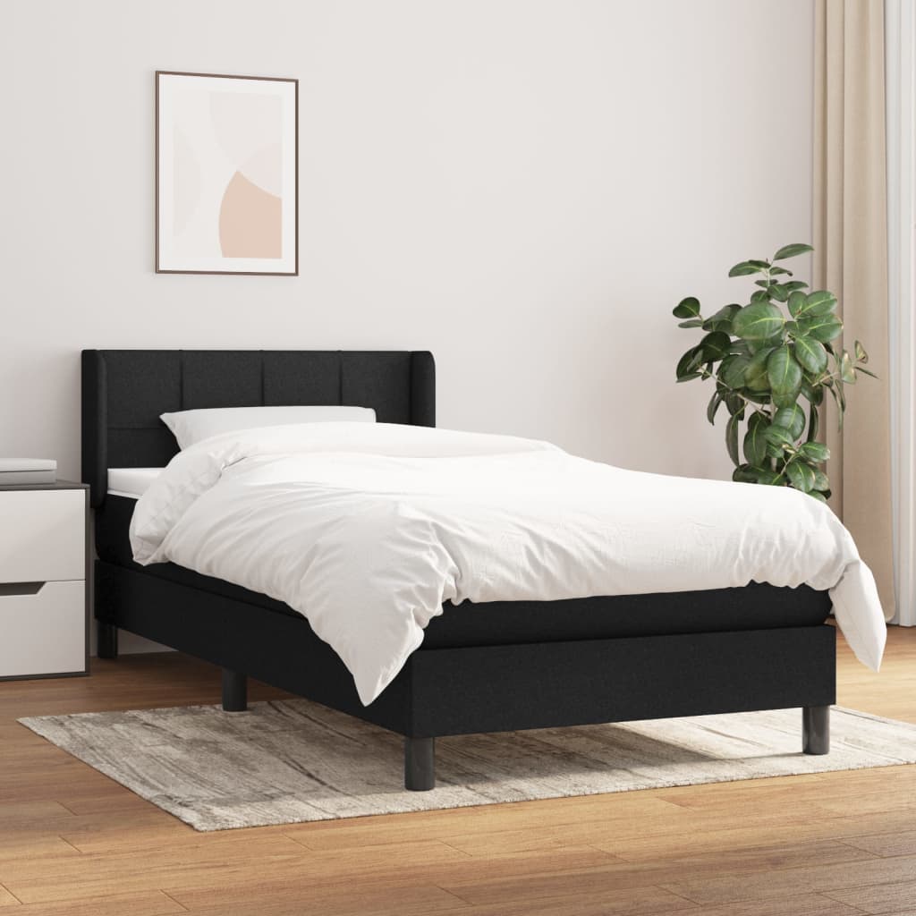 vidaXL Boxspring met matras stof donkerbruin 200x200 cm