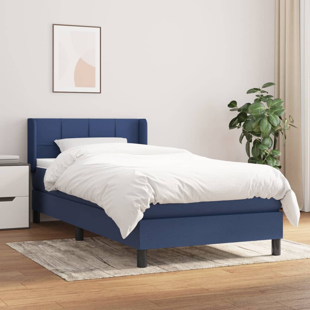 vidaXL Boxspring met matras stof donkerbruin 200x200 cm