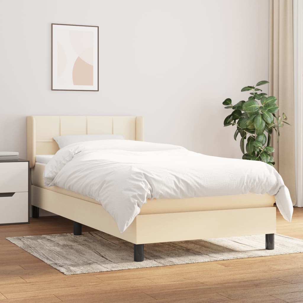vidaXL Boxspring met matras stof donkerbruin 200x200 cm