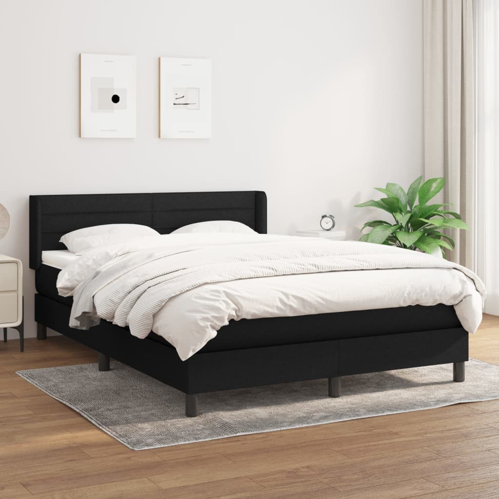 vidaXL Boxspring met matras stof donkerbruin 200x200 cm