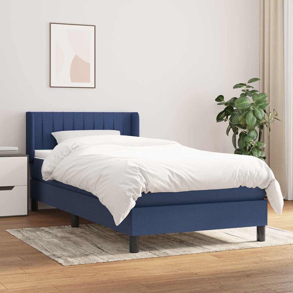 vidaXL Boxspring met matras stof donkerbruin 200x200 cm