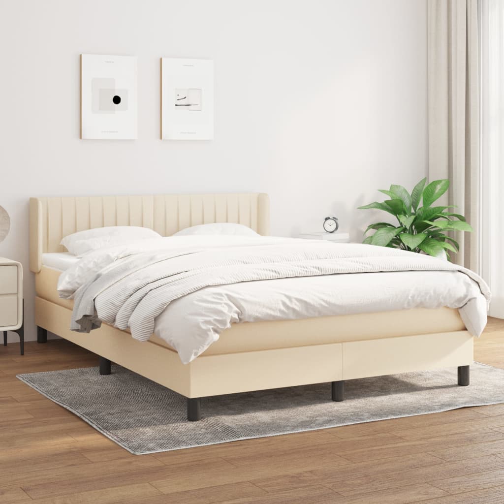 vidaXL Boxspring met matras stof donkerbruin 200x200 cm