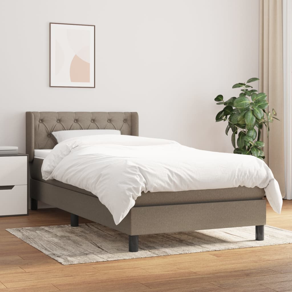 vidaXL Boxspring met matras stof donkerbruin 200x200 cm