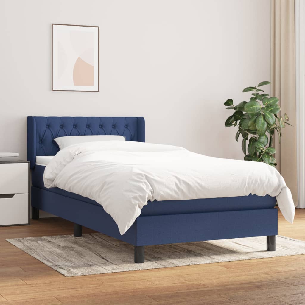vidaXL Boxspring met matras stof donkerbruin 200x200 cm