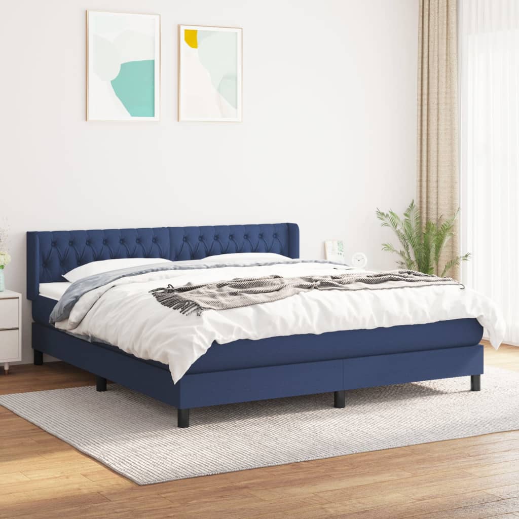 vidaXL Boxspring met matras stof donkerbruin 200x200 cm
