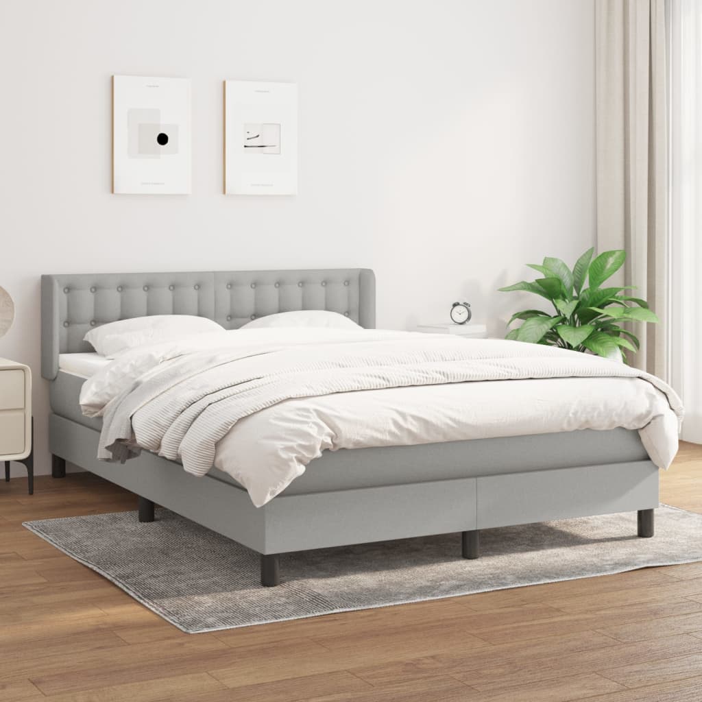vidaXL Boxspring met matras stof donkerbruin 200x200 cm