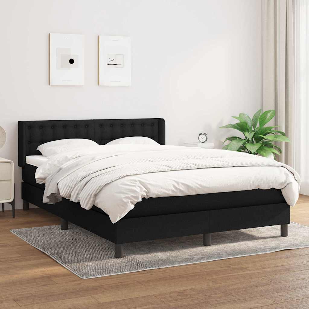 vidaXL Boxspring met matras stof donkerbruin 200x200 cm