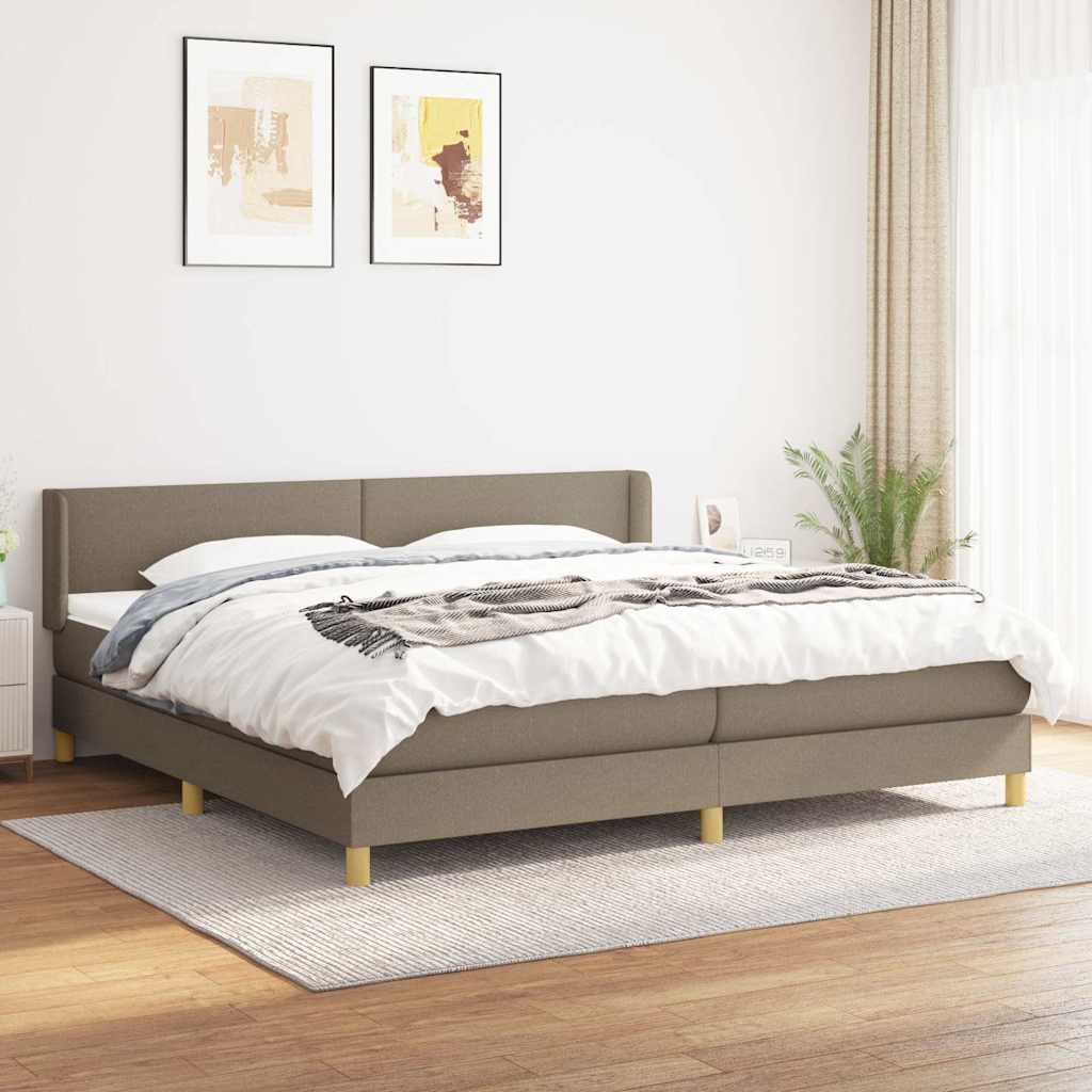 vidaXL Boxspring met matras stof donkerbruin 90x200 cm