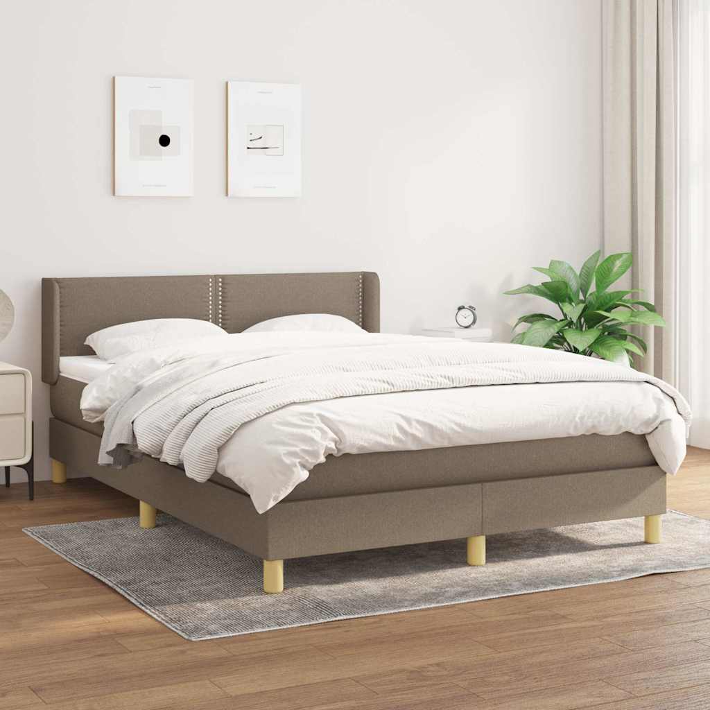 vidaXL Boxspring met matras stof donkerbruin 90x200 cm