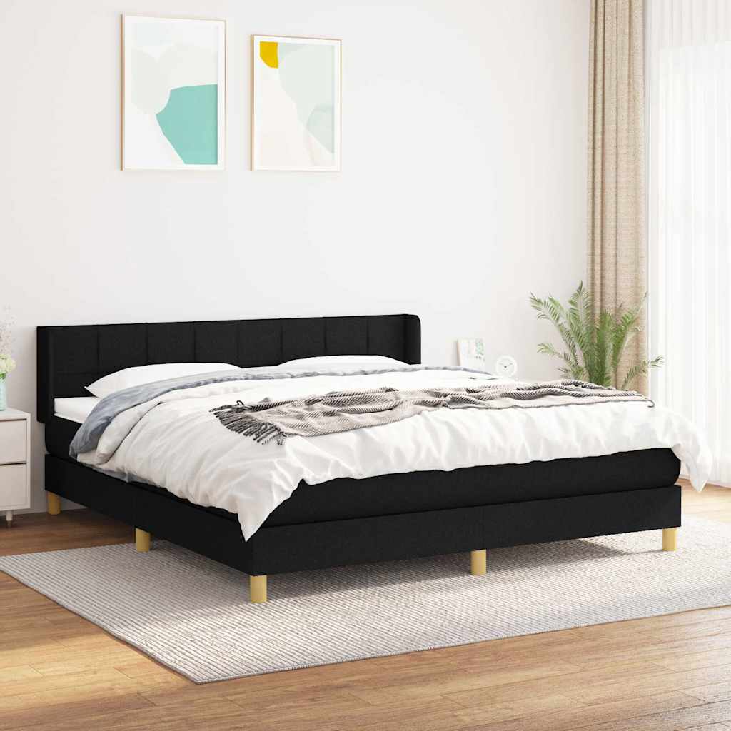 vidaXL Boxspring met matras stof donkerbruin 90x200 cm