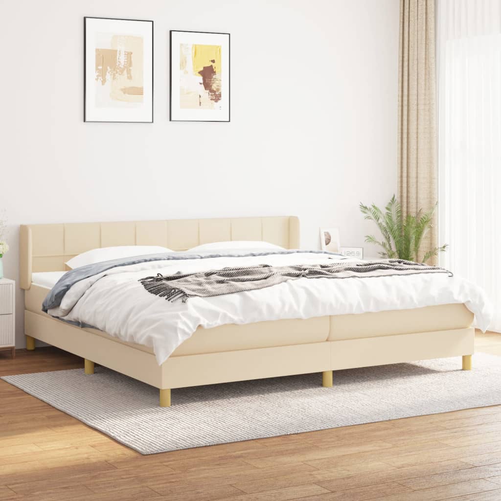 vidaXL Boxspring met matras stof donkerbruin 90x200 cm