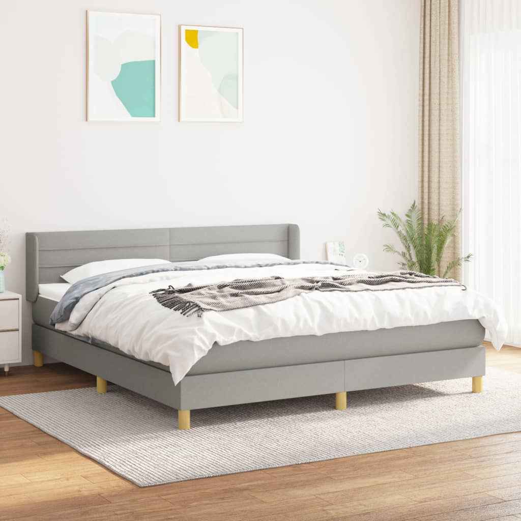 vidaXL Boxspring met matras stof donkerbruin 90x200 cm