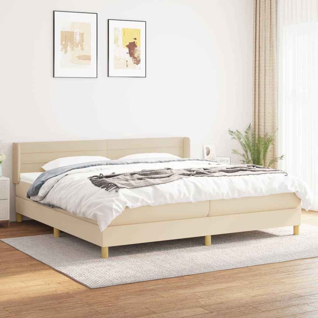 vidaXL Boxspring met matras stof donkerbruin 90x200 cm