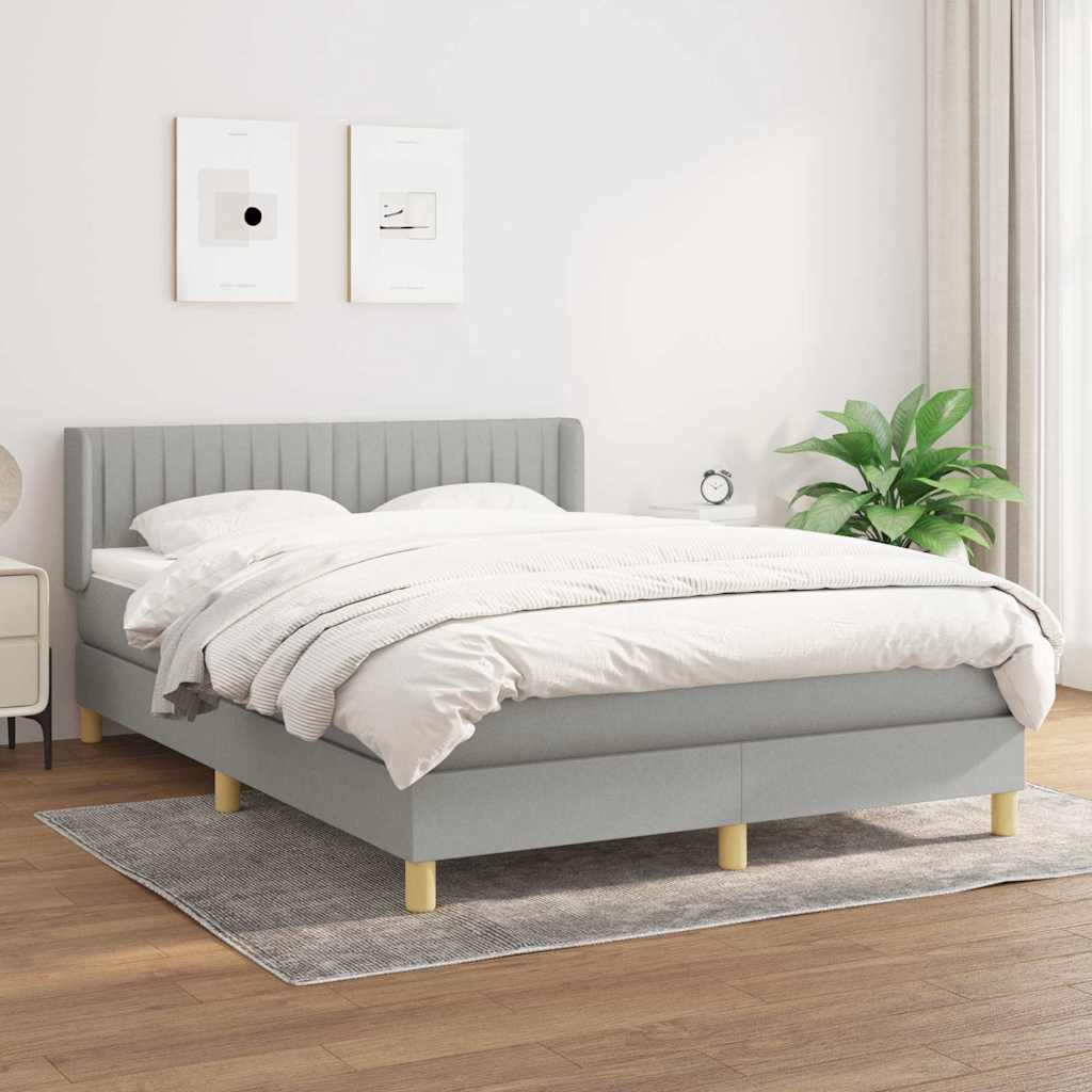 vidaXL Boxspring met matras stof donkerbruin 90x200 cm