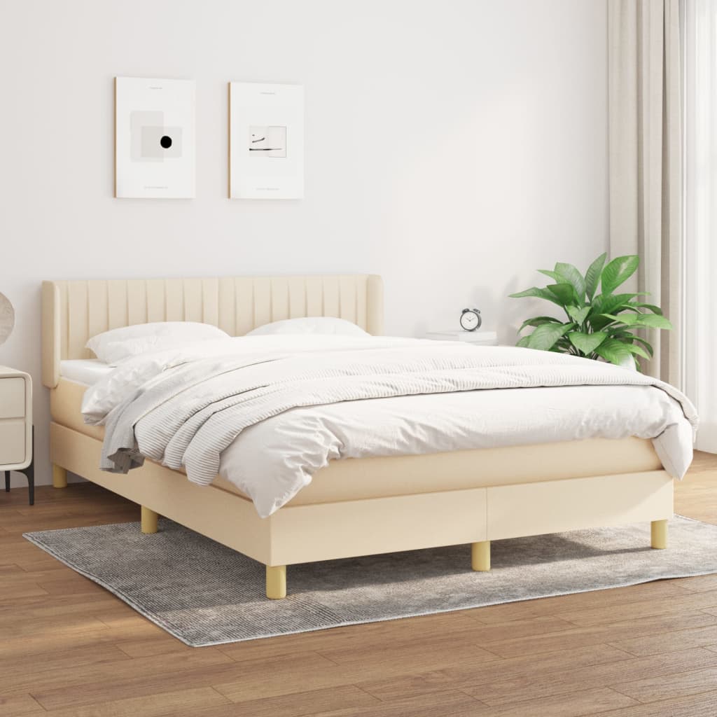 vidaXL Boxspring met matras stof donkerbruin 90x200 cm