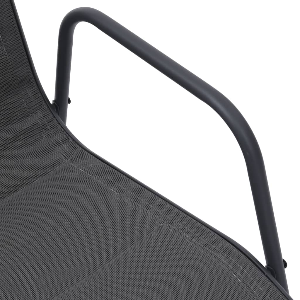 vidaXL Tuinstoelen 6 st stapelbaar staal en textileen antracietkleurig