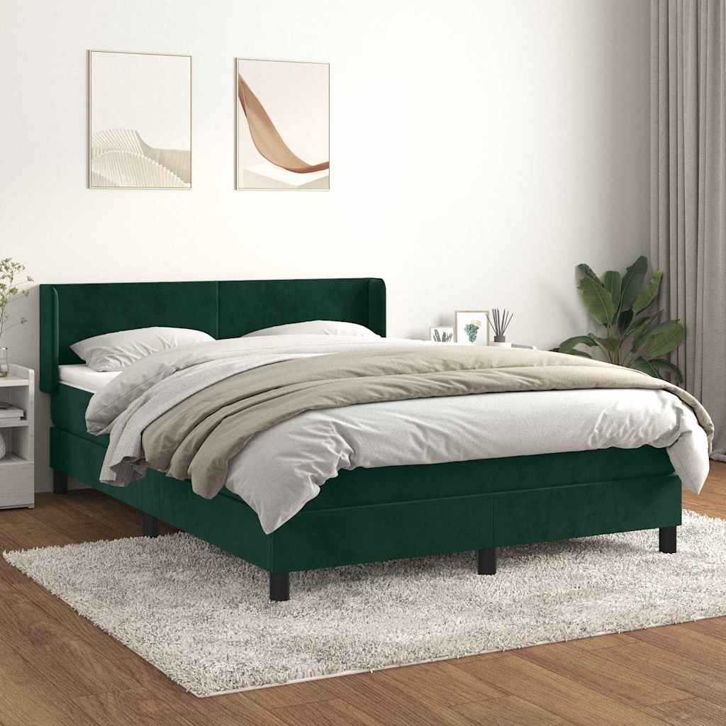 vidaXL Boxspring met matras fluweel donkergrijs 90x200 cm