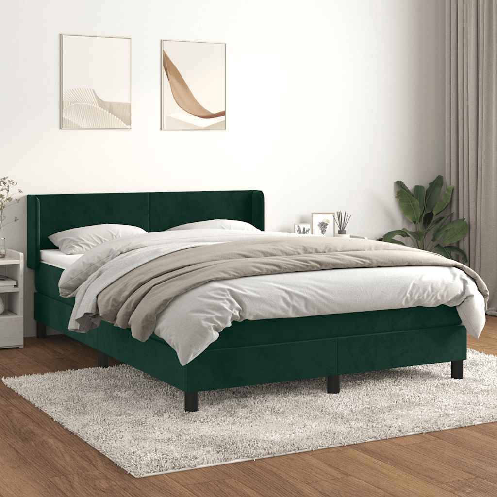 vidaXL Boxspring met matras fluweel donkergrijs 90x200 cm