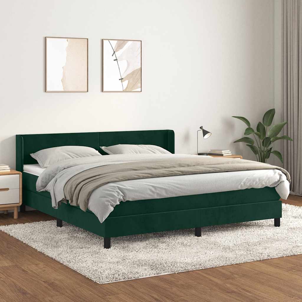 vidaXL Boxspring met matras fluweel donkergrijs 90x200 cm