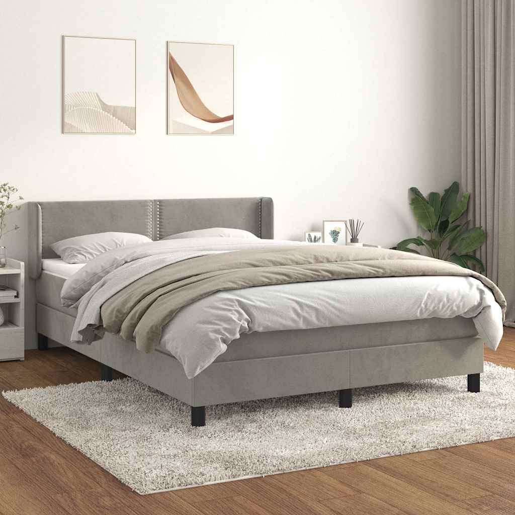 vidaXL Boxspring met matras fluweel donkergrijs 90x200 cm