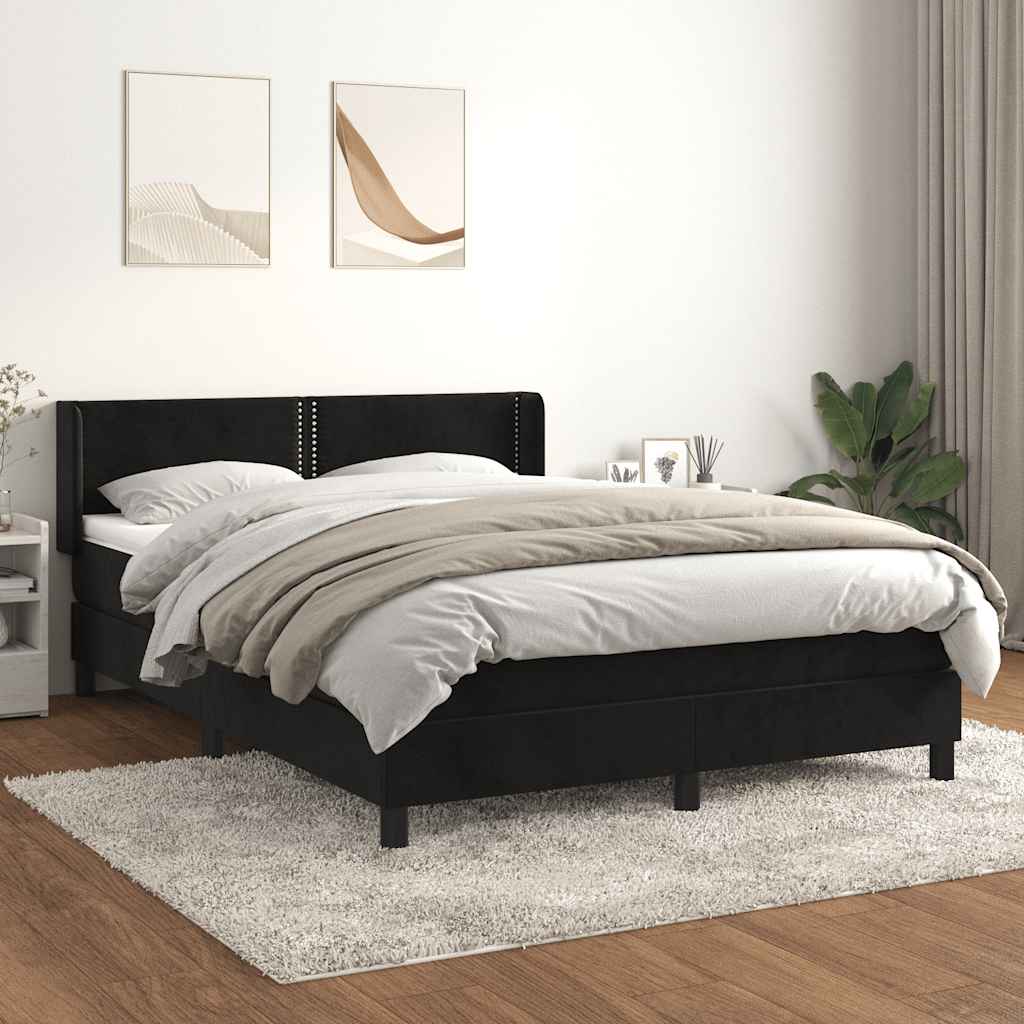 vidaXL Boxspring met matras fluweel donkergrijs 90x200 cm