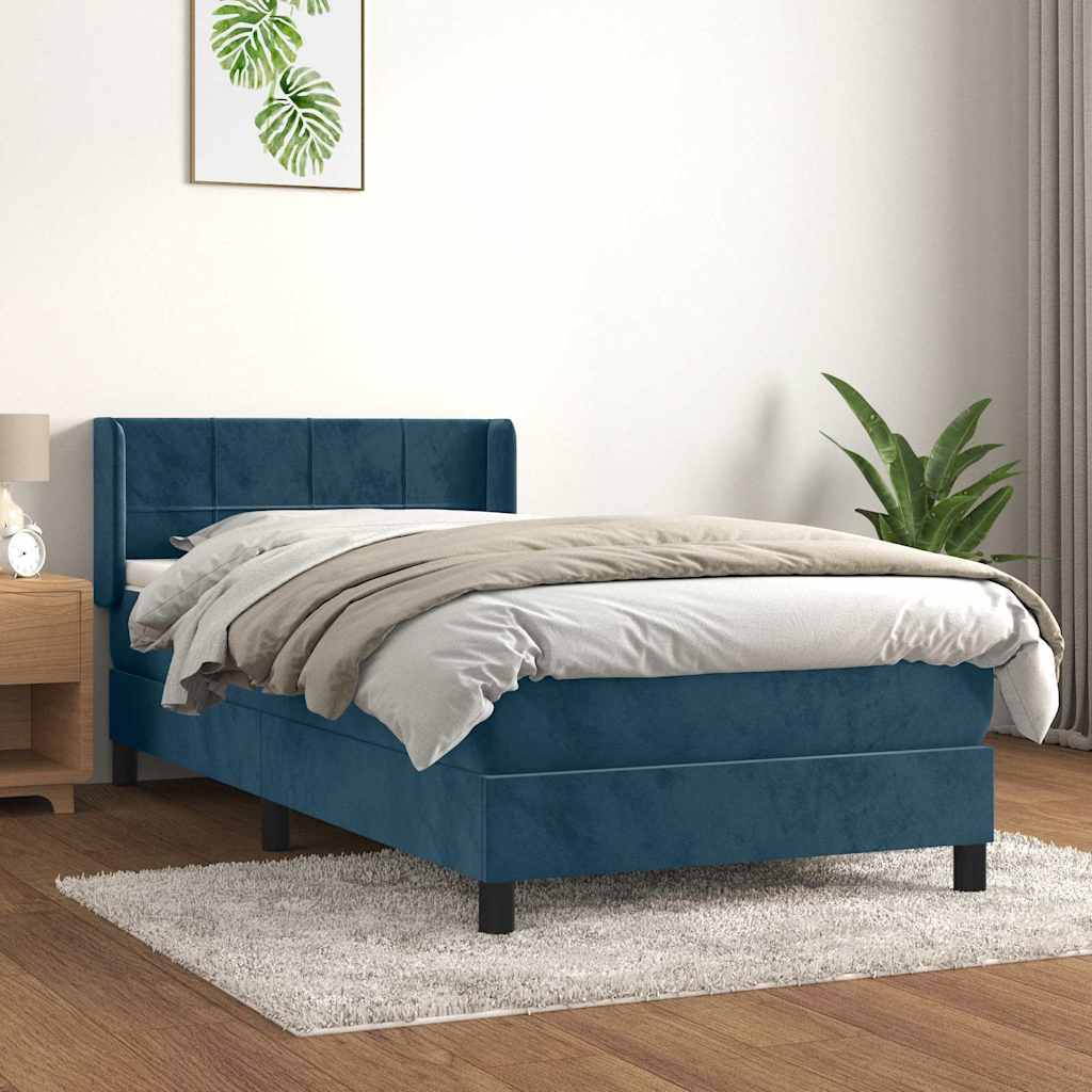 vidaXL Boxspring met matras fluweel donkergrijs 90x200 cm