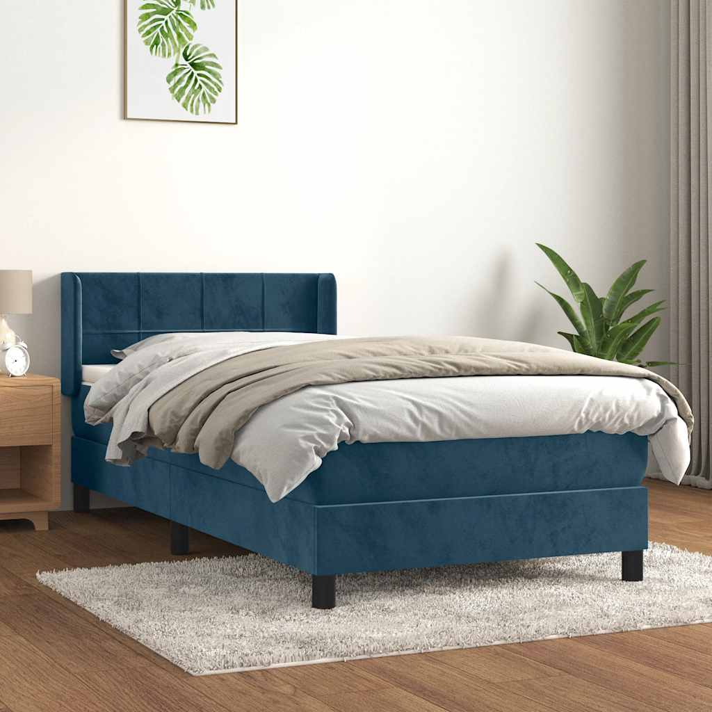 vidaXL Boxspring met matras fluweel donkergrijs 90x200 cm
