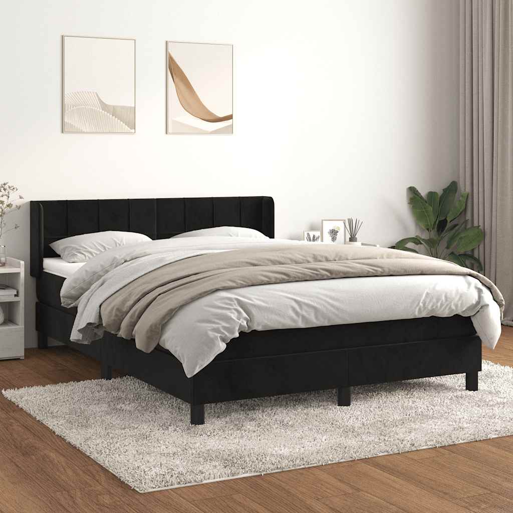 vidaXL Boxspring met matras fluweel donkergrijs 90x200 cm