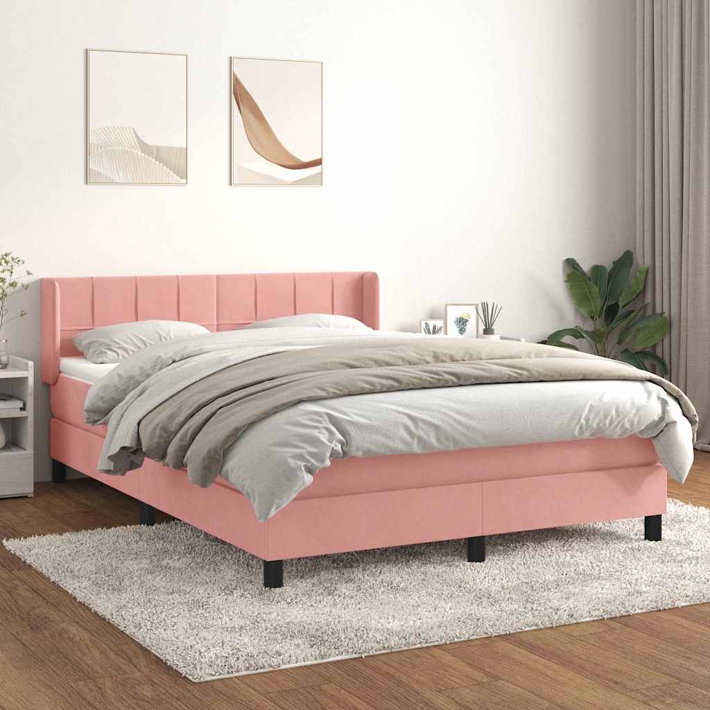vidaXL Boxspring met matras fluweel donkergrijs 90x200 cm