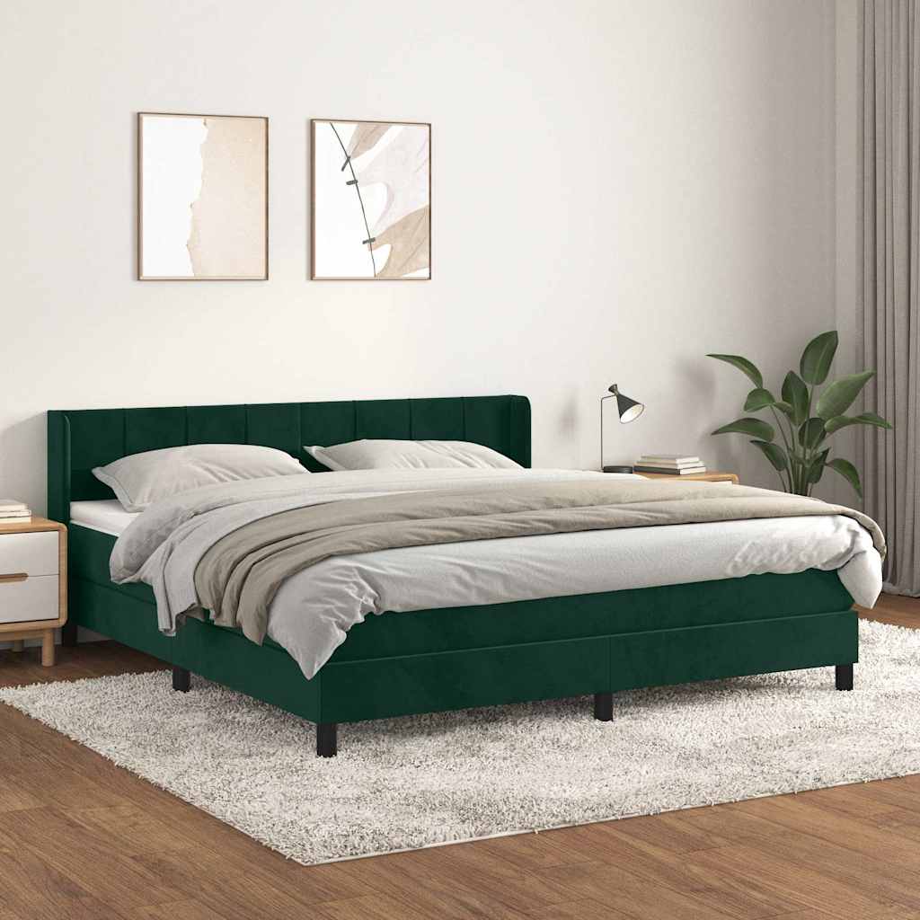 vidaXL Boxspring met matras fluweel donkergrijs 90x200 cm