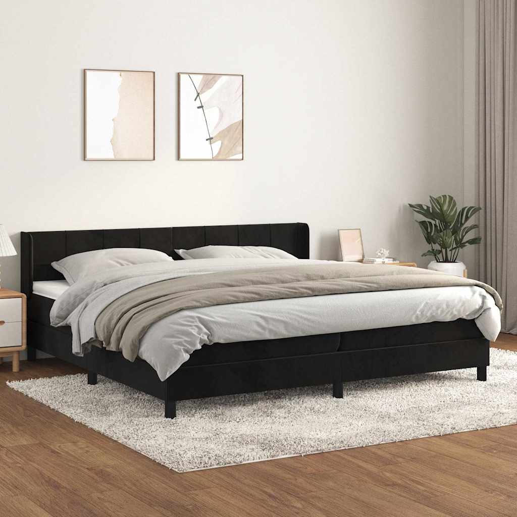 vidaXL Boxspring met matras fluweel donkergrijs 90x200 cm