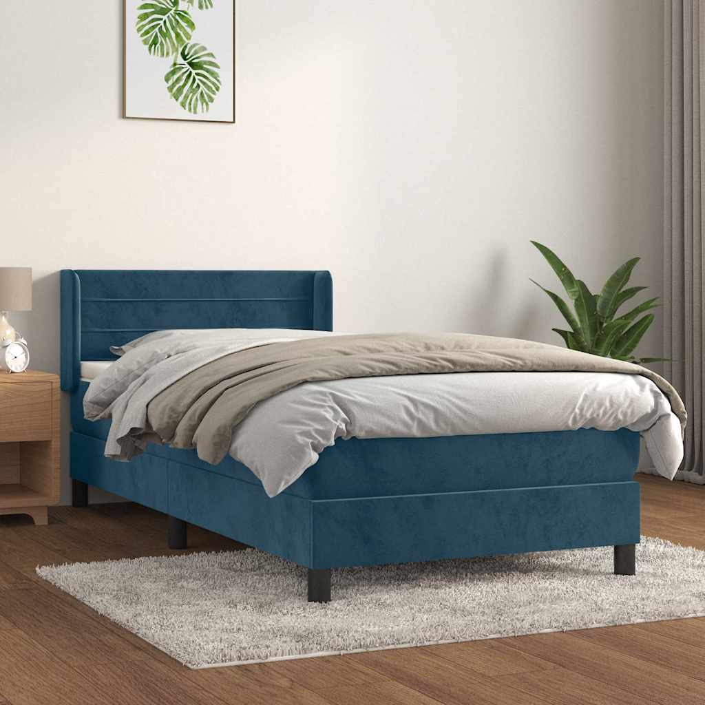 vidaXL Boxspring met matras fluweel donkergrijs 90x200 cm